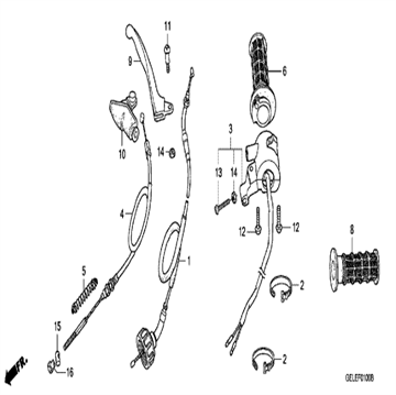 Grip Comp, throttle, 53140-GEL-701 , Honda